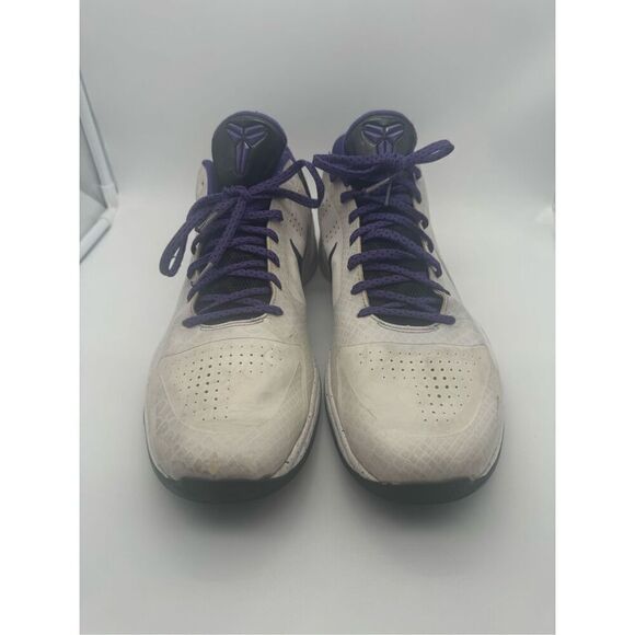 Nike Zoom Kobe 5 V OG Inline White Black Purple 386429-101 Mens Size 14‎ Rare